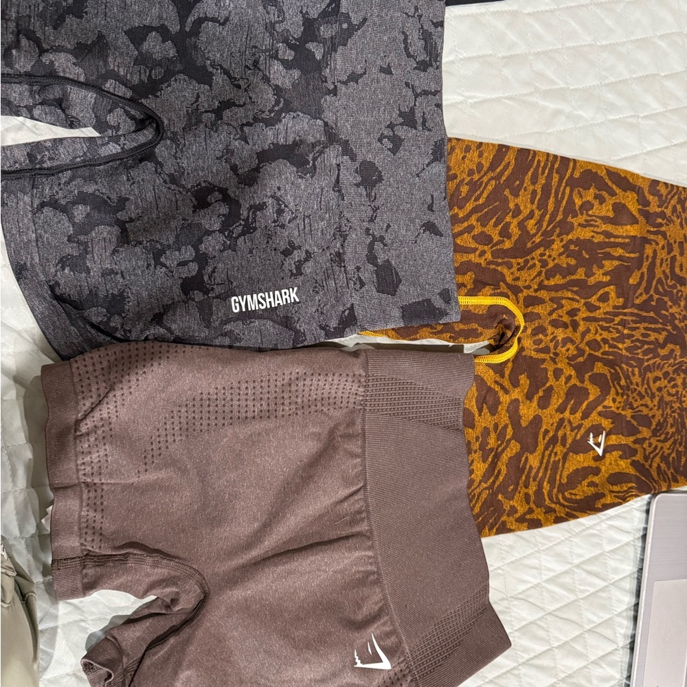 Gymshark Black and Brown Shorts Triple.